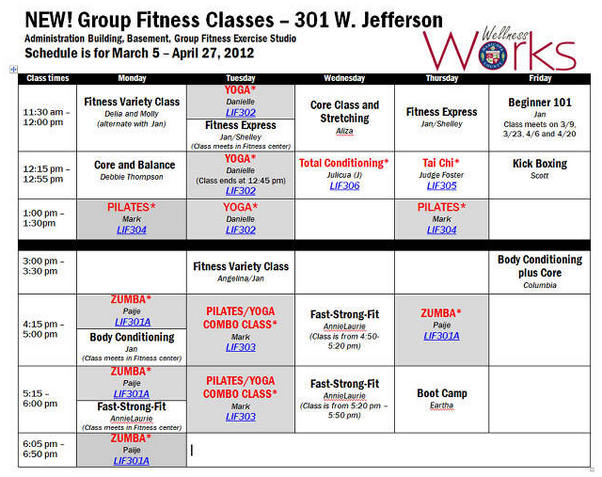Group Exercise Schedule