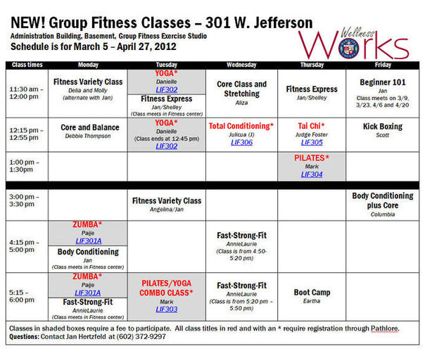 Group Exercise Schedule