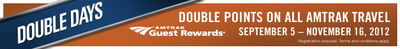 Amtrak Guest Rewards Double Points