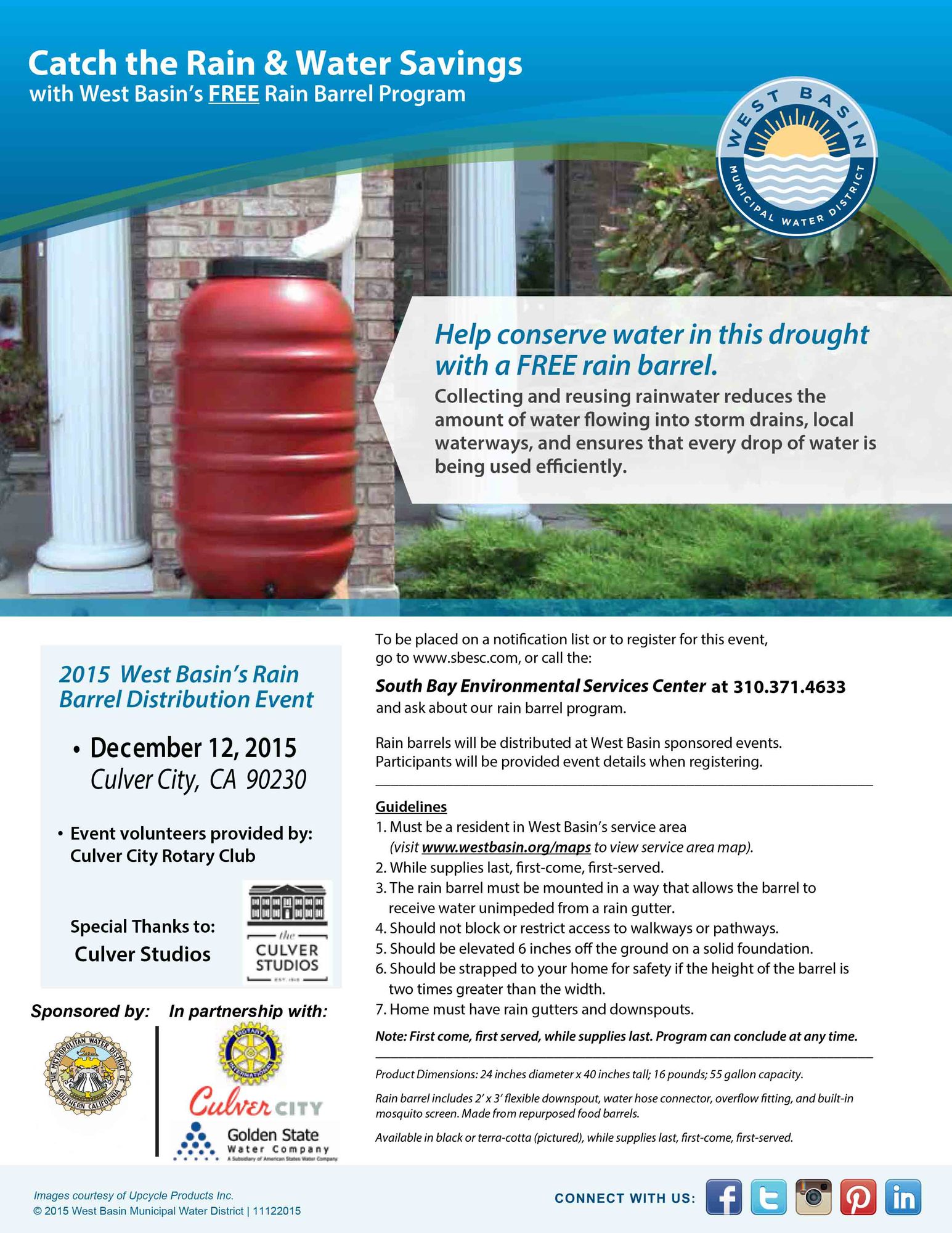 West Basin Rain Barrel Flyer 2015