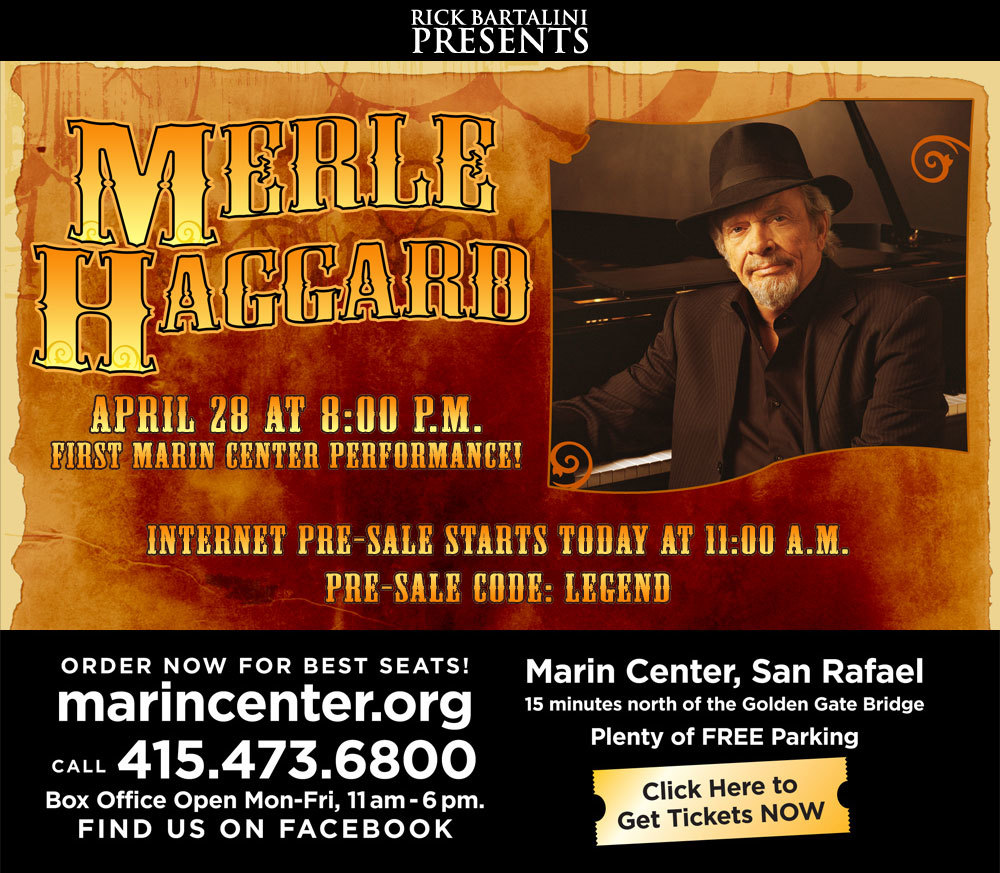 Merle Haggard April 28 8 pm