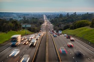 Cars driving on Highway 80