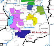 916 area code map