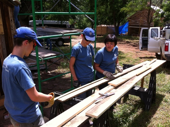 Youth corps members working