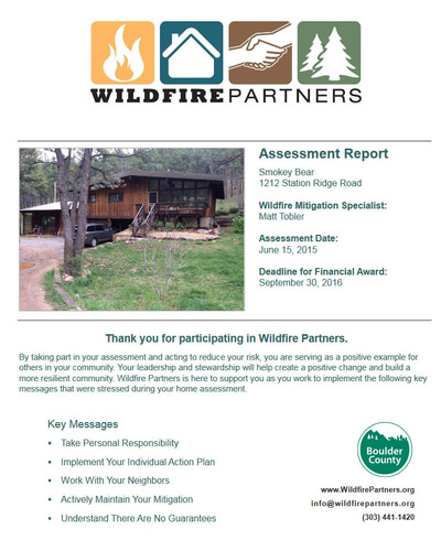 Wildfire Partners Assessment Report sample cover