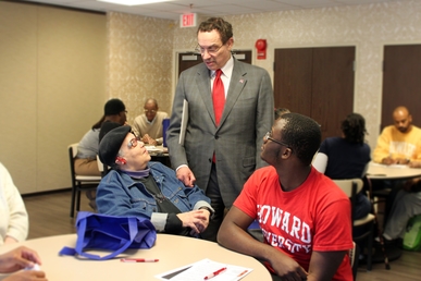Mayor Gray Visits Dunbar Apartments for Day of Service