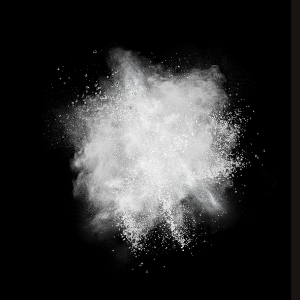 White Powder on Black Background