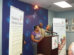 Fostering family at Fostering Florida's Future kick-off press conference in Tallahassee