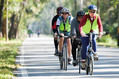 Group of bike riders on trail