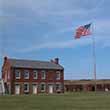 The flags fly at Fort Clinch State Park.