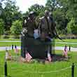 Three Soldiers Detail statue at Orman House Historic State Park.