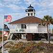 Flags flying at Gasparilla Island State Park.