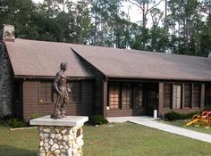 The CCC statue and museum at Highlands Hammock State Park