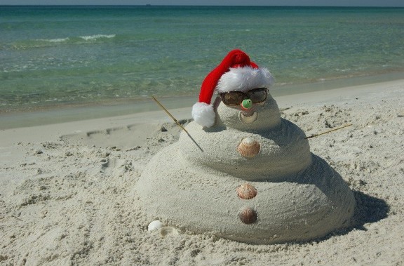 Snowman on Beach