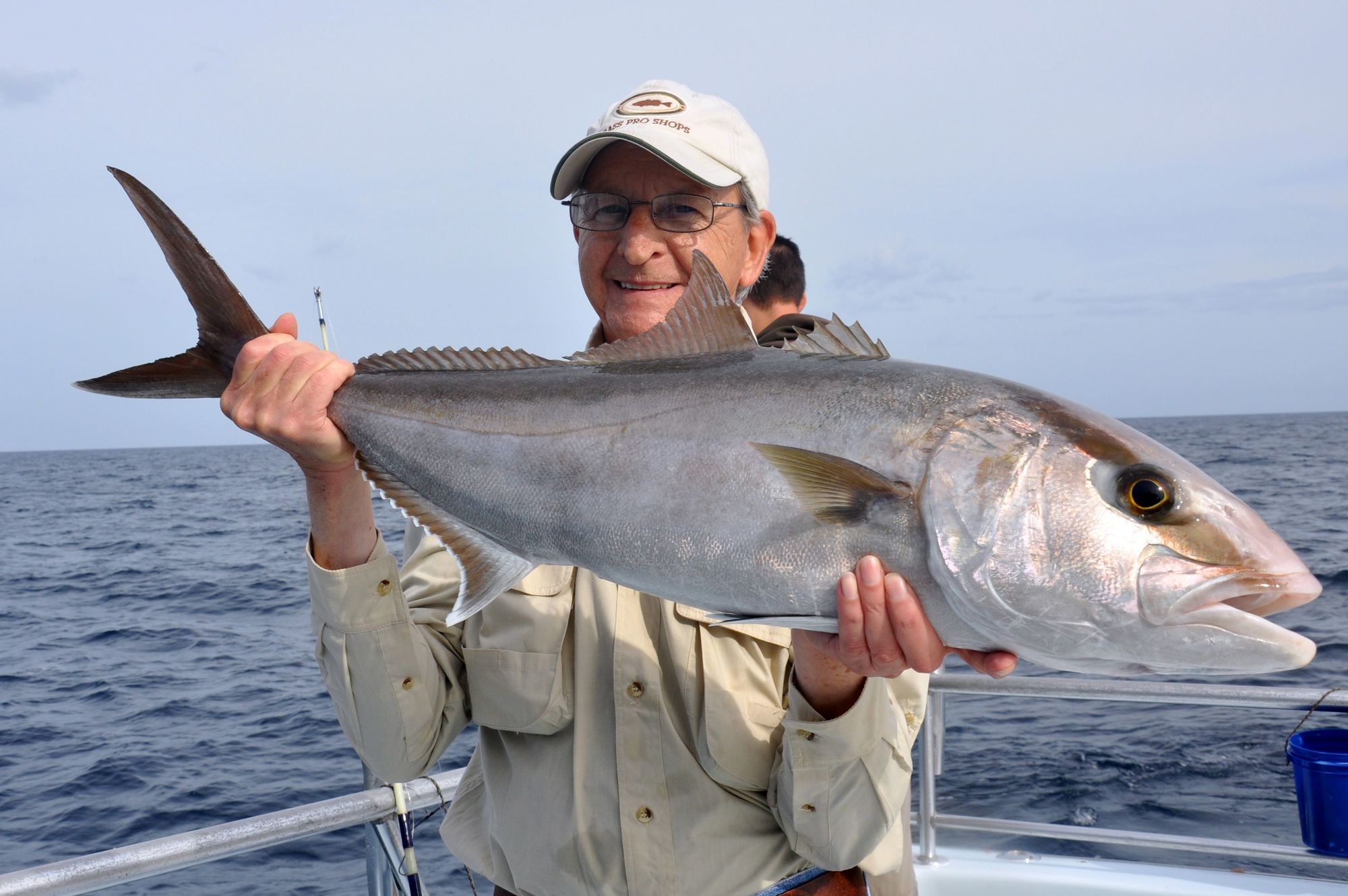 Randy Johnson holds a greater amberjack