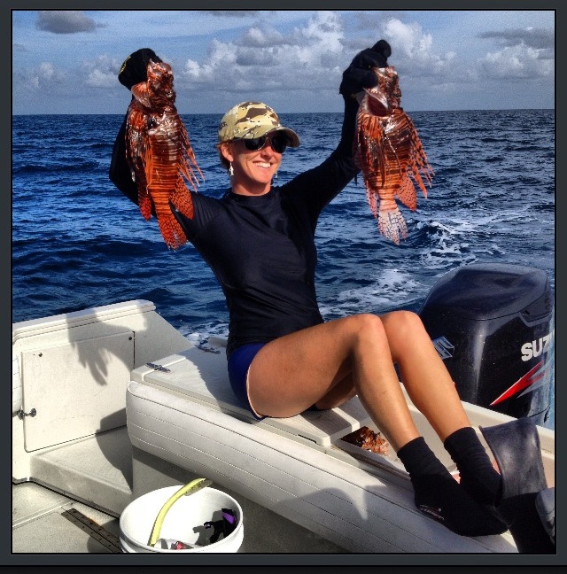 Rachel Bowman with Lionfish Catch