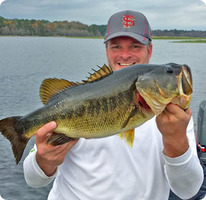 Angler holding trophy bass