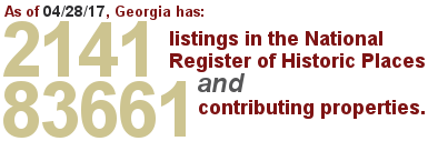 Georgia has 83,657 contributing National Register properties as of April 30, 2017