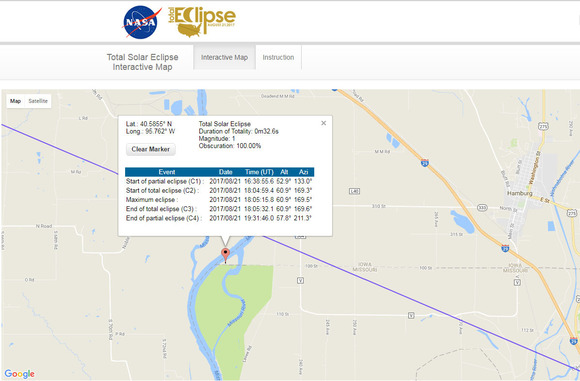 Iowa eclipse map