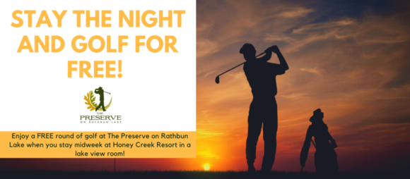 free golf offer for Honey Creek Resort State Park