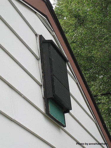 Bat house on side of Building