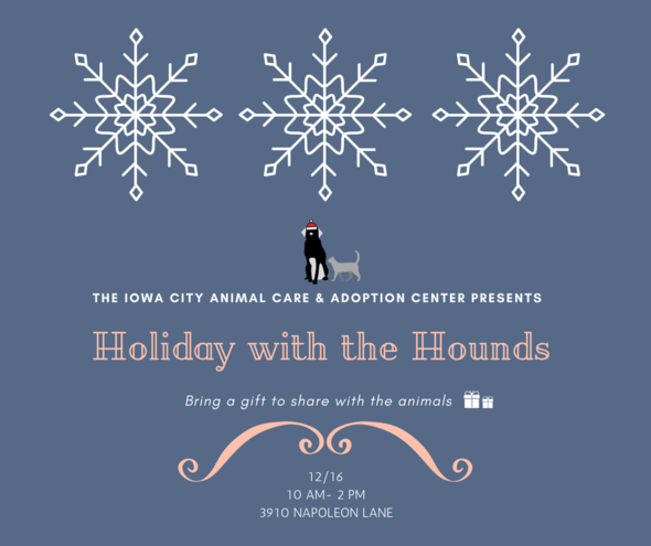 A graphic promoting Holiday with the Hounds. 