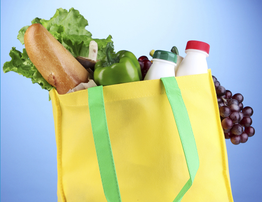 Reusbale Shopping bag with groceries