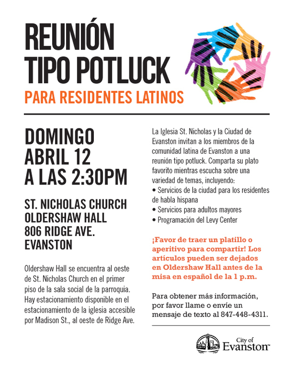 Evanston en Español Reunión Tipo Potluck Para Residentes Latinos