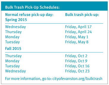 Bulk Trash 2015 schedule