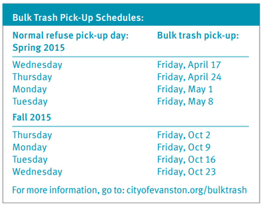 Bulk Trash 2015 schedule