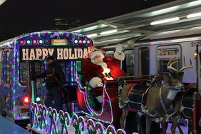 CTA holiday train and santa