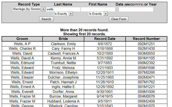 Records Index Screen