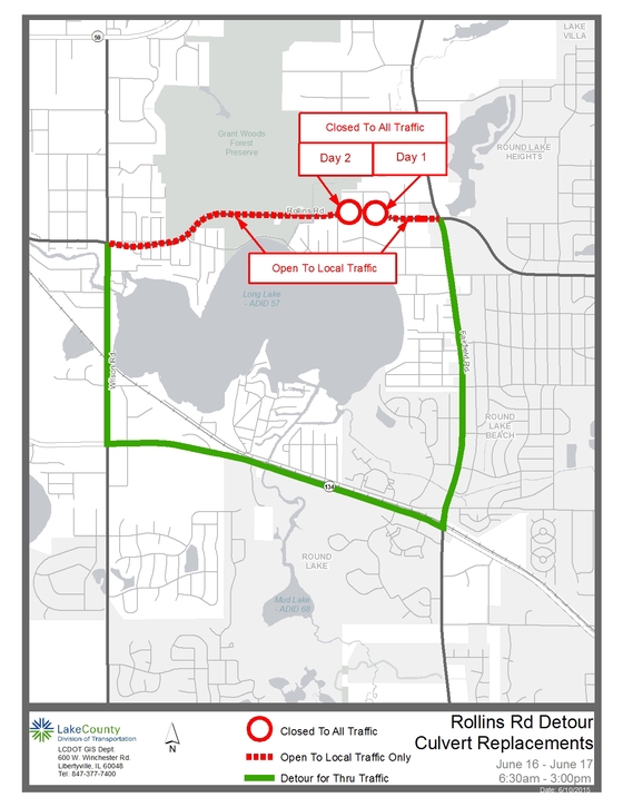 Rollins Road Closure June 16 and 17