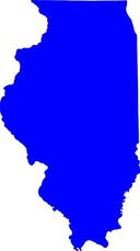 Blue map of Illinois