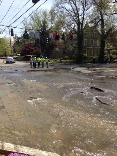 water Main break at Eastern Pkwy and Baxter Ave.