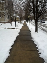 snowy sidewalks