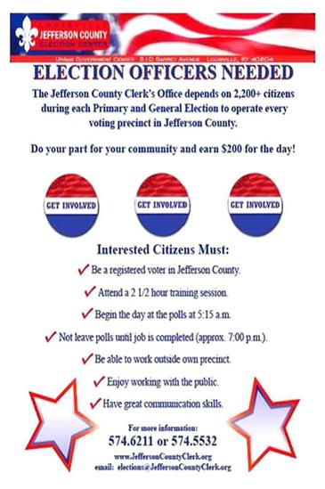 Election Officers Needed Ad