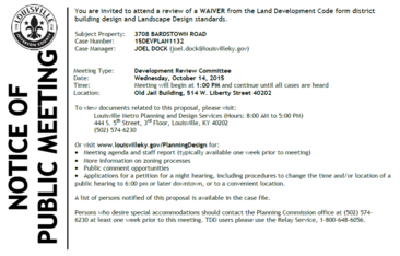 Planning & Zoning Notice