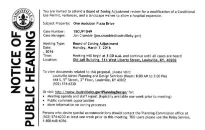 Audubon Zoning Notice