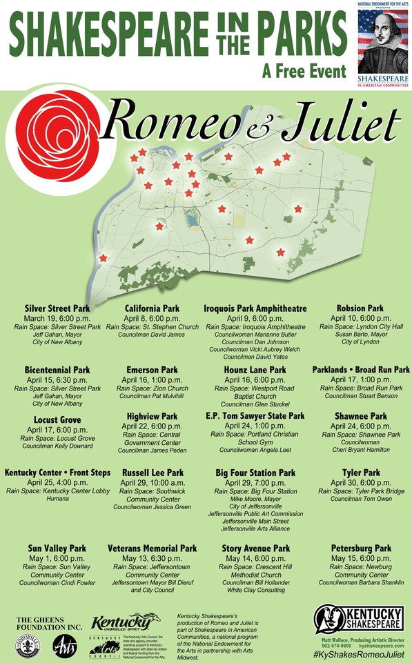 Shakespeare in the Park Schedule
