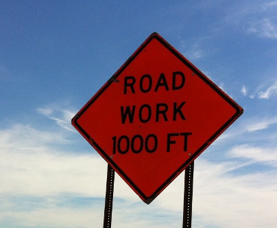 Road work 1,000 feet