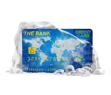Credit card in ice image