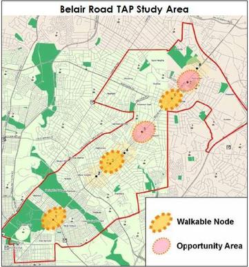 Belair Road Study Area Map