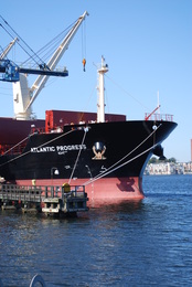 Image of Cargo Ship at Domino Sugar
