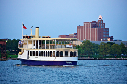 The Raven takes an evening sail on Baltimore's Inner Harbor
