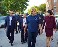 Mayor Rawlings-Blake and Chief Batts participate in a Citizens on Patrol (COP) Walk