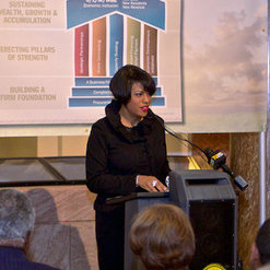 IMAGE: Mayor Rawlings-Blake speaks at the MWBE report press conference