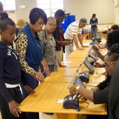 IMAGE: Mayor Rawlings-Blake casts her ballot with Early Voting.