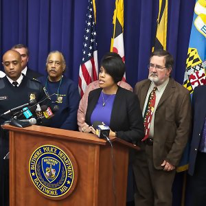 IMAGE: Mayor Rawlings-Blake and Police Commissioner Batts discuss Baltimore's crime fighting efforts