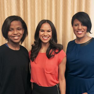IMAGE: Mayor Rawlings-Blake and her daughter Sophia pose with author and entertainer Misty Copeland